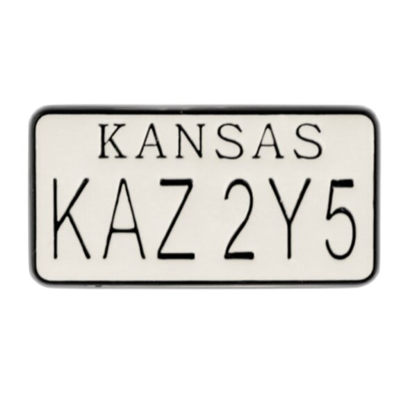TheEdgeOfNik Jewelry - SUPERNATURAL IMPALA KS LICENSE PLATE ‘KAZ 2Y5’ ENAMEL PIN LAPEL PIN BROOCH NWT